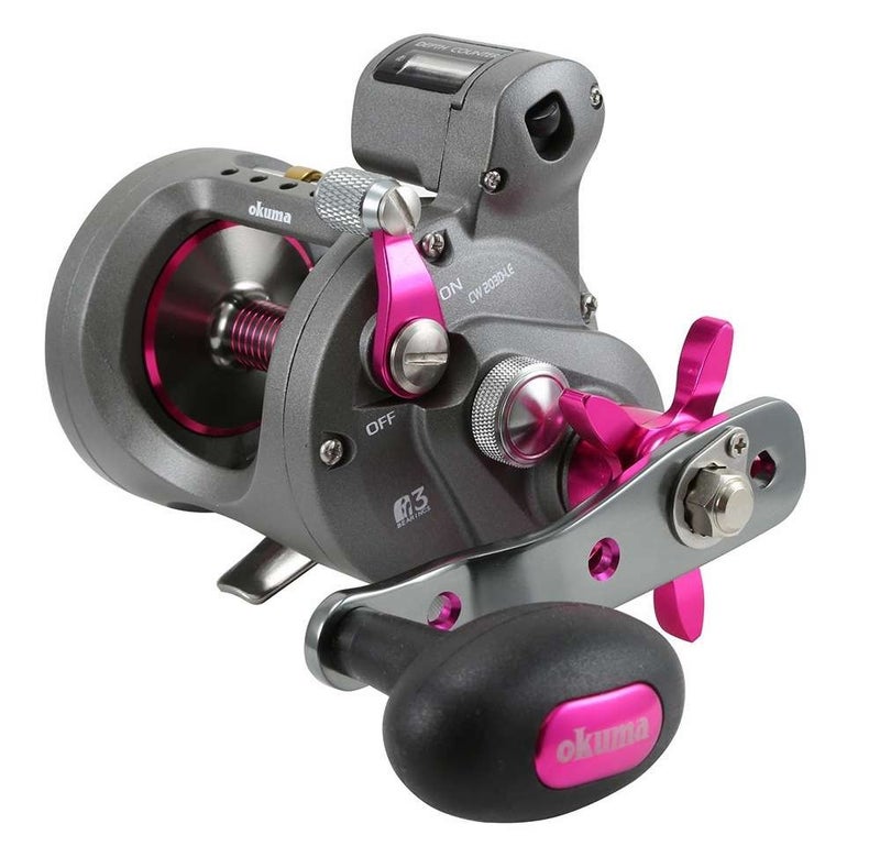OKUMA Cold Water Line Counter Reel 203D Left Hand - Ladies Ed CW-203DLX-LE, Pink